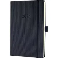 Sigel Wochenkalender 2024 C2419 black, 2S/1W, HC, A5