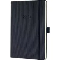 Sigel Wochenkalender 2024 C2412 black, 2S/1W, HC, A5