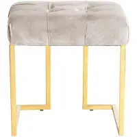 Underbar | Pouf Rarity Samt Beige Samt 48x48x48x48 cm | NADUVI