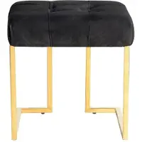 Underbar | Pouf Rarity Samt Schwarz Samt 48x48x48x48 cm | NADUVI