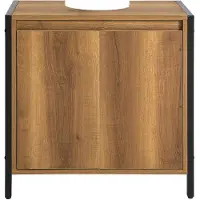 SoBuy Waschbeckenunterschrank Schrank Badmöbel Badezimmer Unterschrank mit 2 Türen Waschbeckenunterschrank schmal stehend Badunterschrank BZR63-II-PF