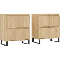vidaXL Sideboards 2 Stk. Sonoma-Eiche Holzwerkstoff