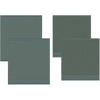 DDDDD Kombi-Set Akira Green 2 Küchentücher + 2 Geschirrtücher-60 x 65 cm