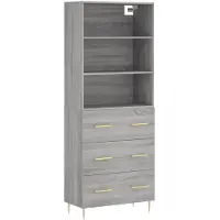 vidaXL Highboard Grau Sonoma 69,5x34x180 cm Holzwerkstoff