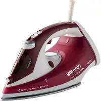 Gorenje SIH2200RBC Bügeleisen, Dampfbügeleisen, Keramik-Bügelsohle, 2,5 m, 90 g/min, Rot, 30 g/min