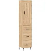 vidaXL Highboard Sonoma-Eiche 34,5x34x180 cm Holzwerkstoff