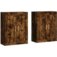 vidaXL Wandschränke 2 Stk. Räuchereiche Holzwerkstoff