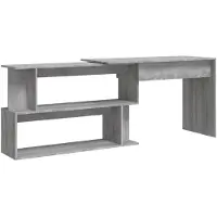 vidaXL Eckschreibtisch Grau Sonoma 200x50x76 cm Holzwerkstoff