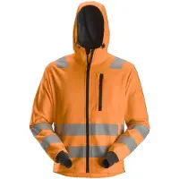 Snickers AllroundWork Hi-Vis Hoodie m. Reißverschluss, Kl. 2/3, EN 20471 High-Vis Orange-XXXL