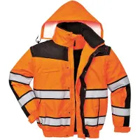 Portwest 3 in 1 Warnschutz Winter Pilotenjacke C466" 300D Industrie Warnschutzkleidung - Gelb/Schwarz XXL"