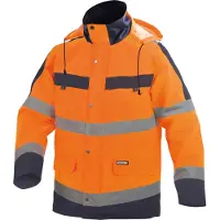 Dassy Atlantis Warnschutz Regen- Parka - neongelb/dunkelblau - S