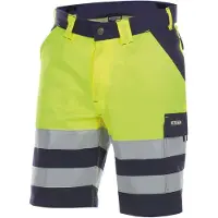 Dassy Venna Warnschutz-Shorts, zementgrau/neongelb, Schrittlänge Standard, Größe 52 - zementgrau - 52
