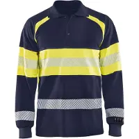 Blakläder Multinorm-Poloshirt, marineblau / gelb, Unisex-Grösse: 2XL