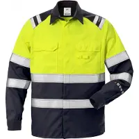 Fristads Flamestat High Vis Hemd Kl. 1 7051 ATS 124309 - warnschutz-gelb/marine - XS