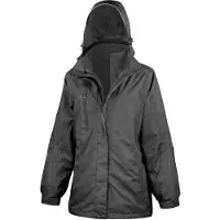 Result R400F | Damen 3 in 1 Softshell Journey Jacket - Farbe: Black/Black - Größe: S (10/36)