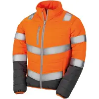 Result R325F | Damen Soft Padded Safety Jacket ISO EN20471:2013 Klasse 2 - Farbe: Fluorescent Yellow/Grey - Größe: XS