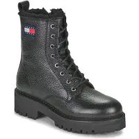 Tommy Hilfiger Urban Boot Tumbled LTR Damenschuhe Stiefel Schnürer Schwarz, Schuhgröße:36 EU