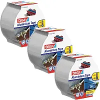 TESA 3x Aluminiumband, selbstklebend, für Reparaturen von metallischen Oberflächen, Dreierpack