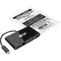 Tripp Lite USB 3.1 Gen 1 USB-C Adapter Converter Thunderbolt 3 Compatible 4K @ 30Hz - HDMI, VGA, USB-A Hub Port and Gigabit Ethernet, Black - Dockingstation - USB-C 3.1 - VGA, HDMI - 1GbE