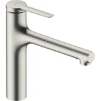 Hansgrohe Zesis M33 Armatur Wasserhahn Einhebel-Küchenmischer, 160, Ausziehbrause, 2jet Edelstahl Finish - inkl.