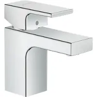 Hansgrohe Vernis Shape Einhebel-Waschtischarmatur 70 mit Zugstangen-Ablaufgarnitur, Ausladung 89 mm, 71560000, Farbe: Chrom