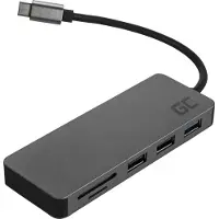 Green Cell Docking Station HUB 7in1 Adapter (USB-C mit Power Delivery, USB 3.0, 2xUSB 2.0, HDMI 4K, microSD, SD)