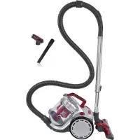 Exquisit BP 6401 si Staubsauger | Akku-Staubsauger | beutellos | LED Beleuchtung | Silber-Rot
