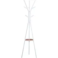 Aosom HOMdotCOM Garderobe 8 Haken weiß 180 cm