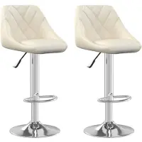vidaXL Barhocker 2 Stk. Creme Samt