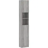 vidaXL Badezimmerschrank Grau Sonoma 32x25,5x190 cm Holzwerkstoff