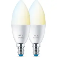 Wiz Kerze 40W C37 E14 x2, Intelligentes Leuchtmittel, Wi-Fi/Bluetooth, Weiß, Wi-Fi 4 (802.11n), 802.11b, 802.11g, LED, E14