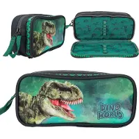 Depesche Dino World Schlampertasche Grau Grün