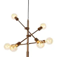QAZQA - Industrie I Vintage I Industrie I Vintage I Hängelampe I Pendellampe I Pendelleuchte dunkelbronze 6-flammig – Sydney I Wohnzimmer I Schlafzimmer - Stahl Länglich - LED geeignet E27