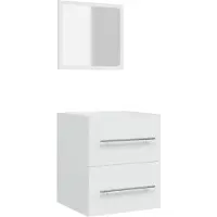 vidaXL Badschrank mit Spiegel Weiß 41x38,5x48 cm