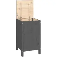 vidaXL Wäschetruhe Grau 44x44x76 cm Massivholz Kiefer,Farbe