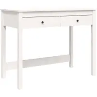 vidaXL Schreibtisch mit Schubladen Weiß 100x50x78 cm Massivholz Kiefer