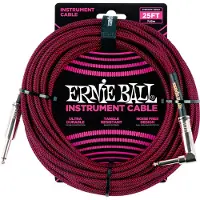 Ernie Ball P06062 25ft gerade-geflochtenes Instrumentenkabel rot