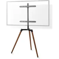Nedis TV Bodenständer - 50 - 65 " - maximal unterstützes Bildschirmgewicht: 35 kg - Scandinavian Design - drehbar - Anti-Kipp-Gurt - Schnappverschluss - Aluminium / Stahl - Schwarz