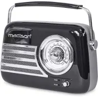 Madison Tragbares Nostalgie Radio FREESOUND-VR40B mit Bluetooth USB & FM 30W schwarz