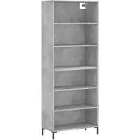 vidaXL Highboard Betongrau 69,5x32,5x180 cm Holzwerkstoff