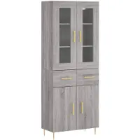 vidaXL Highboard Grau Sonoma 69,5x34x180 cm Holzwerkstoff