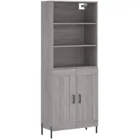 vidaXL Highboard Grau Sonoma 69,5x34x180 cm Holzwerkstoff