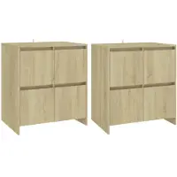 vidaXL Sideboards 2 Stk. Sonoma-Eiche 70x41x75 cm Holzwerkstoff