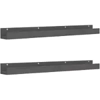 vidaXL Wandregale 2 Stk. Grau 110x12x9 cm Massivholz Kiefer,Farbe
