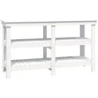 vidaXL Werkbank Weiß 142,5x50x80 cm Massivholz Kiefer 823650