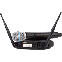 Shure GLXD24+E/B87A-Z4, Handmikrofon, Dynamisches Mikrofon, RF Wireless, Empfänger für Rackmontage, Metall, Handsender