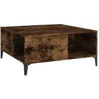 vidaXL Couchtisch Räuchereiche 80x80x36,5 cm Holzwerkstoff