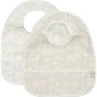 Jollein Latz Waterproof Animals Nougat (2er-Pack)