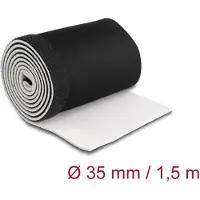 DeLOCK Kabelschlauch Neopren flexibel mit Klettverschluss 1,5 m x 135 mm schwarz / weiß, Schwarz, Weiß, Neopren, 1 Stück(e), 3,5 cm, 1500 mm