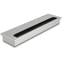 DeLOCK Kabeldurchführung für Tischeinbau mit Bürste 300 x 80 x 28 mm silber